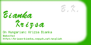 bianka krizsa business card